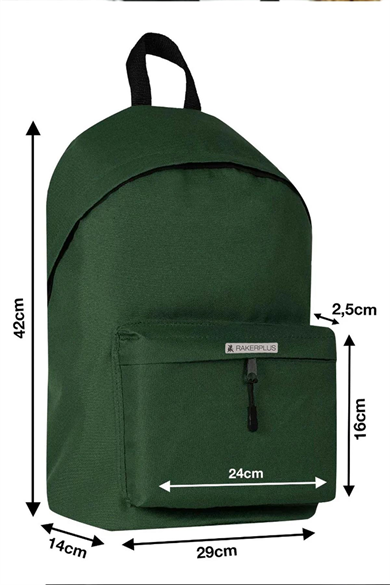 Rakerplus Yeşil 42x29x14 cm Unisex Klasik Sırt Okul Çantası