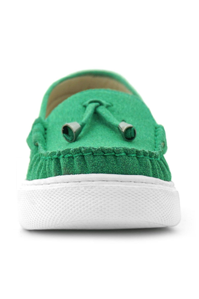 Rakerplus Yeşil Süet Ekstra Hafif Çocuk Makosen Ayakkabı