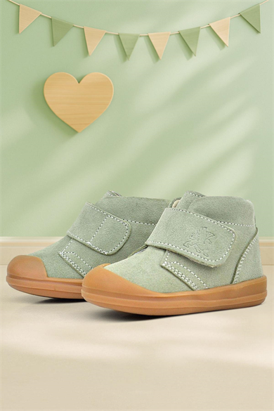 Rakerplus Yoohoo Hakiki Deri Açık Yeşil Cırtlı Unisex Bebek Bot