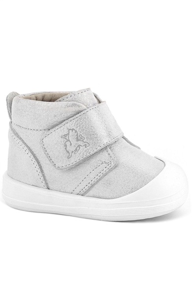 Rakerplus Yoohoo Hakiki Deri Beyaz Simli Cırtlı Unisex Bebek Bot