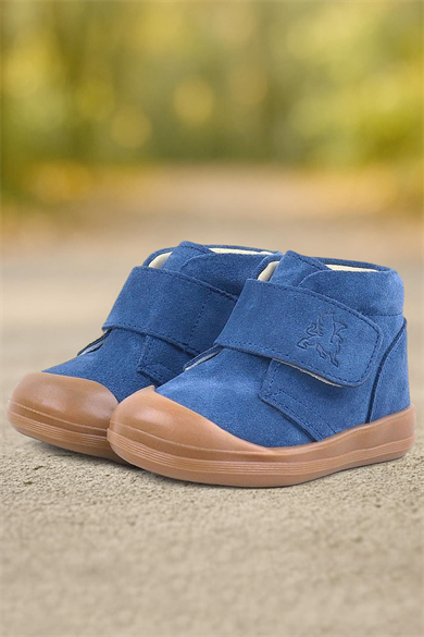 Rakerplus Yoohoo Hakiki Deri Lacivert Cırtlı Unisex Bebek Bot