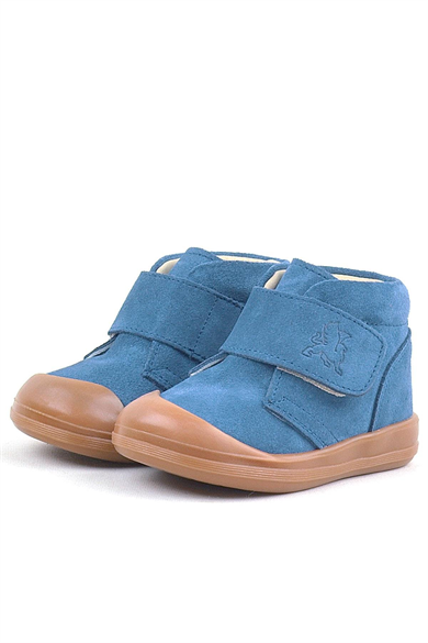 Rakerplus Yoohoo Hakiki Deri Mavi Cırtlı Unisex Bebek Bot