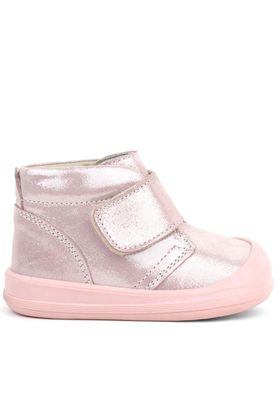 Rakerplus Yoohoo Hakiki Deri Pembe Simli Cırtlı Kız Bebek Bot