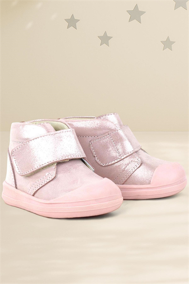 Rakerplus Yoohoo Hakiki Deri Pembe Simli Cırtlı Kız Bebek Bot