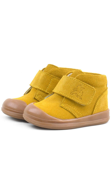 Rakerplus Yoohoo Hakiki Deri Sarı Cırtlı Unisex Bebek Bot