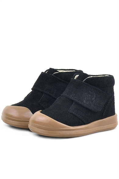 Rakerplus Yoohoo Hakiki Deri Siyah Cırtlı Unisex Bebek Bot