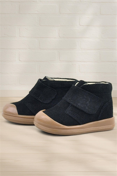 Rakerplus Yoohoo Hakiki Deri Siyah Cırtlı Unisex Bebek Bot