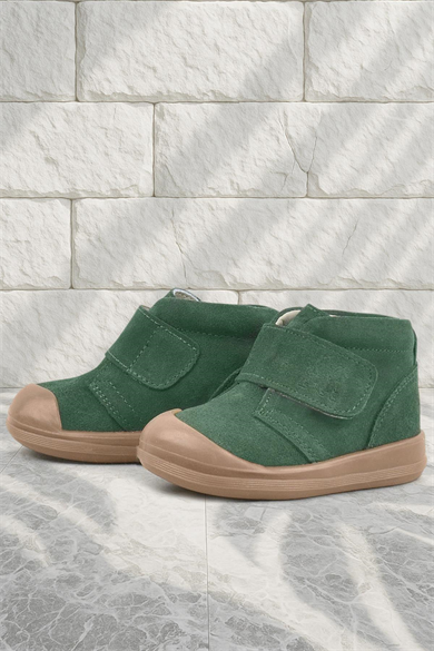 Rakerplus Yoohoo Hakiki Deri Yeşil Cırtlı Unisex Bebek Bot