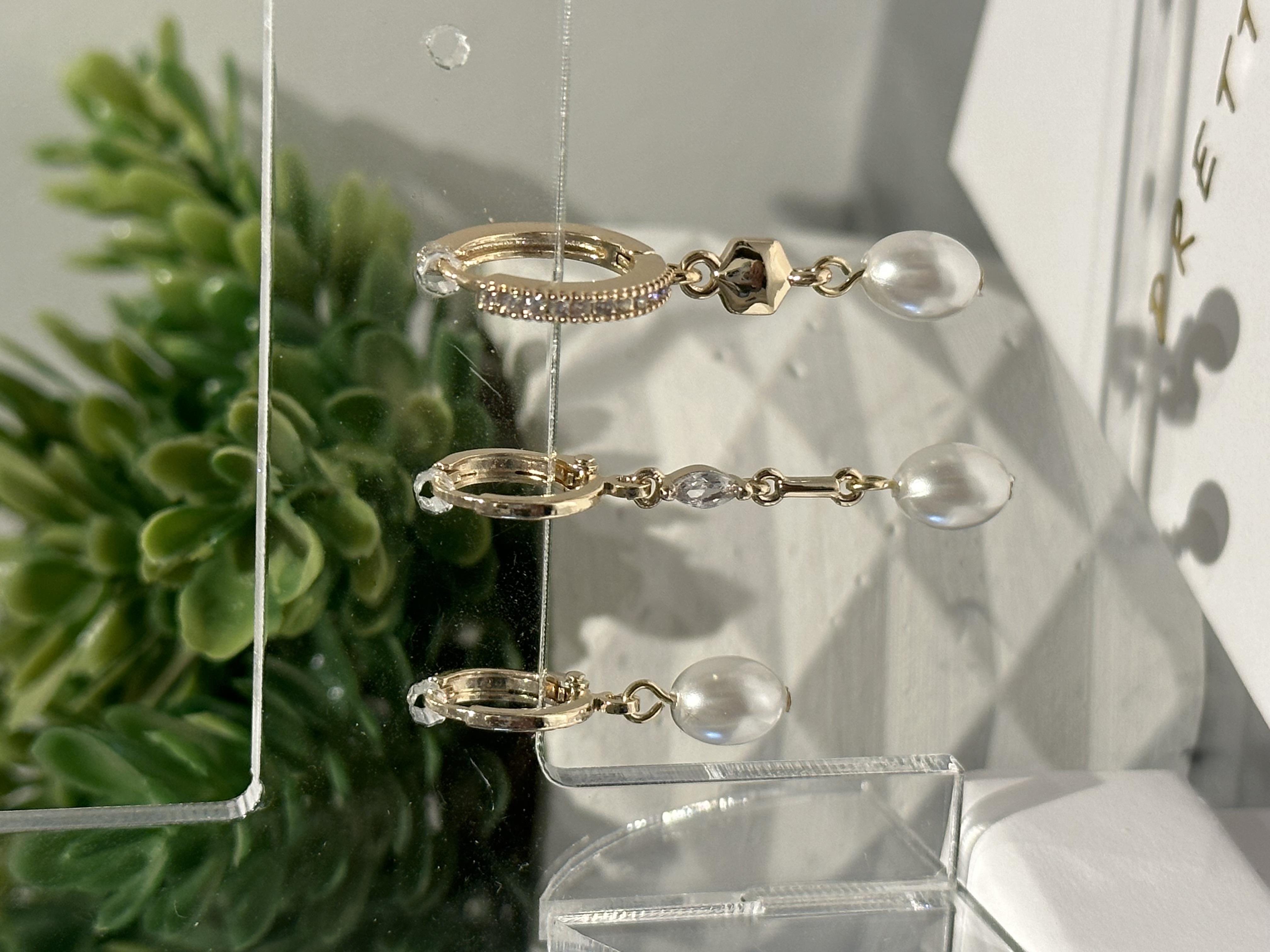 İncili 3'lü Set Küpe