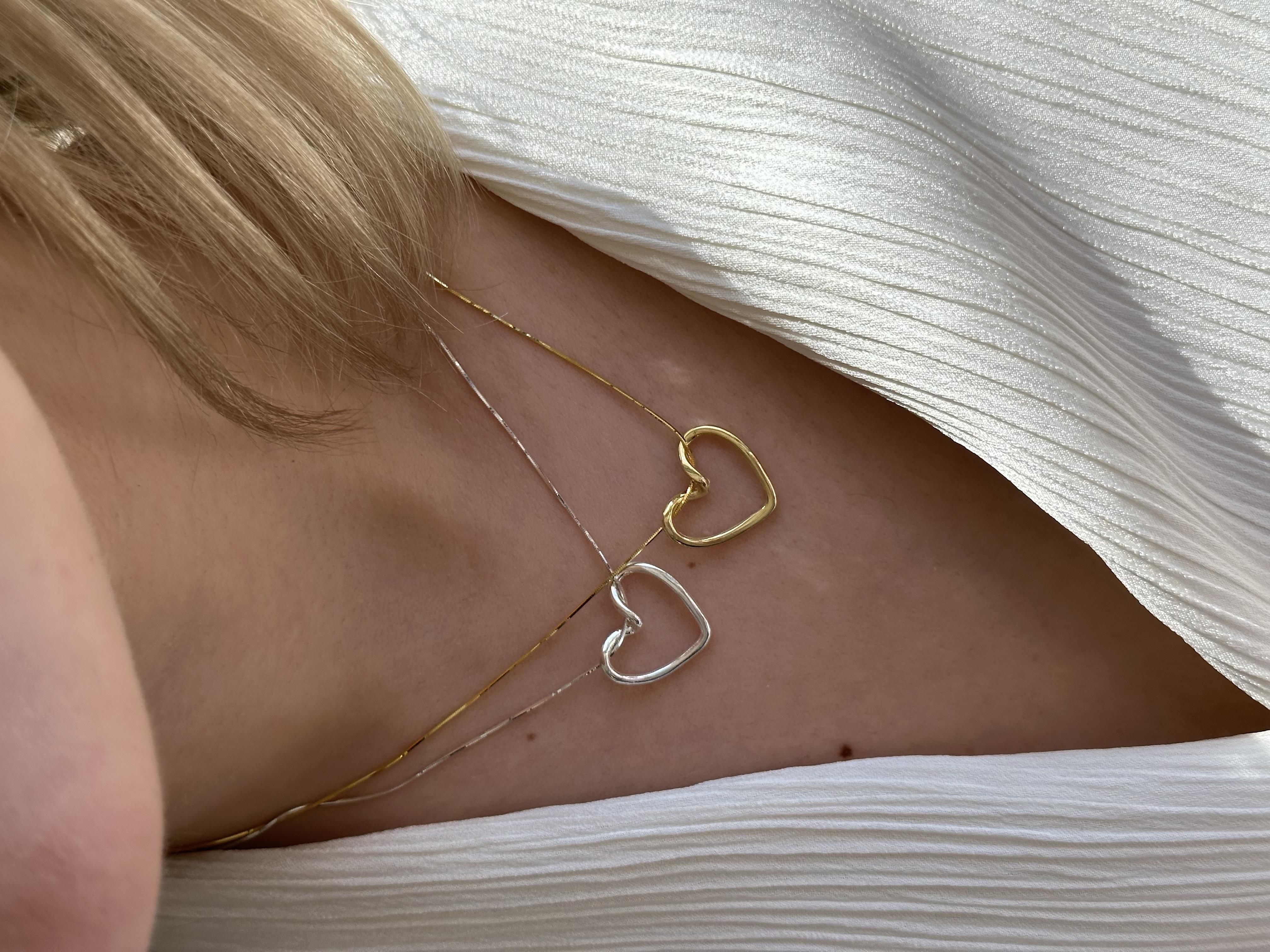  925 Ayar Gümüş Düğüm Kalp Kolye