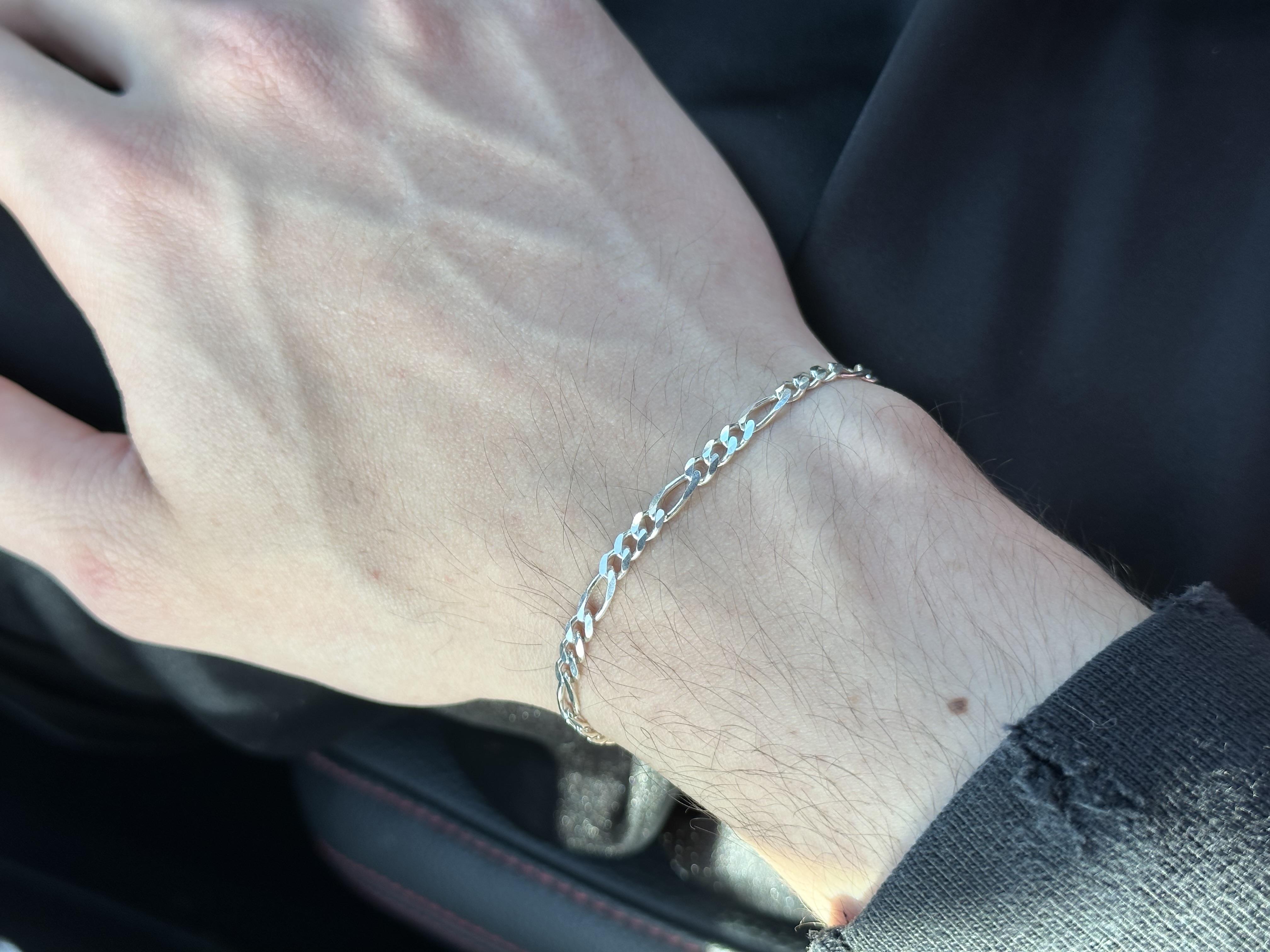 925 Ayar Gümüş Figaro Zincir Bileklik