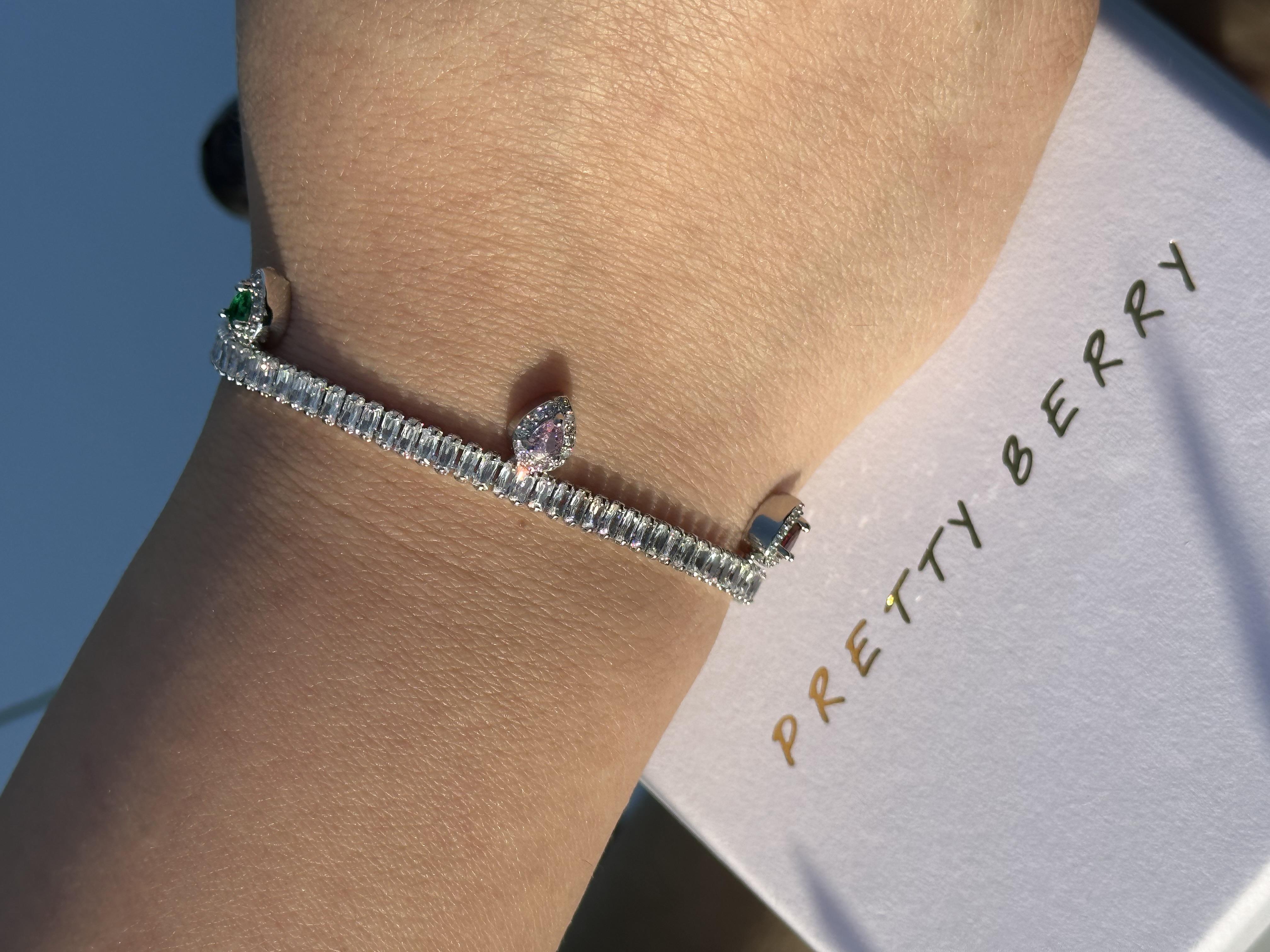 Baget Taşlı Renkli Damla Bileklik