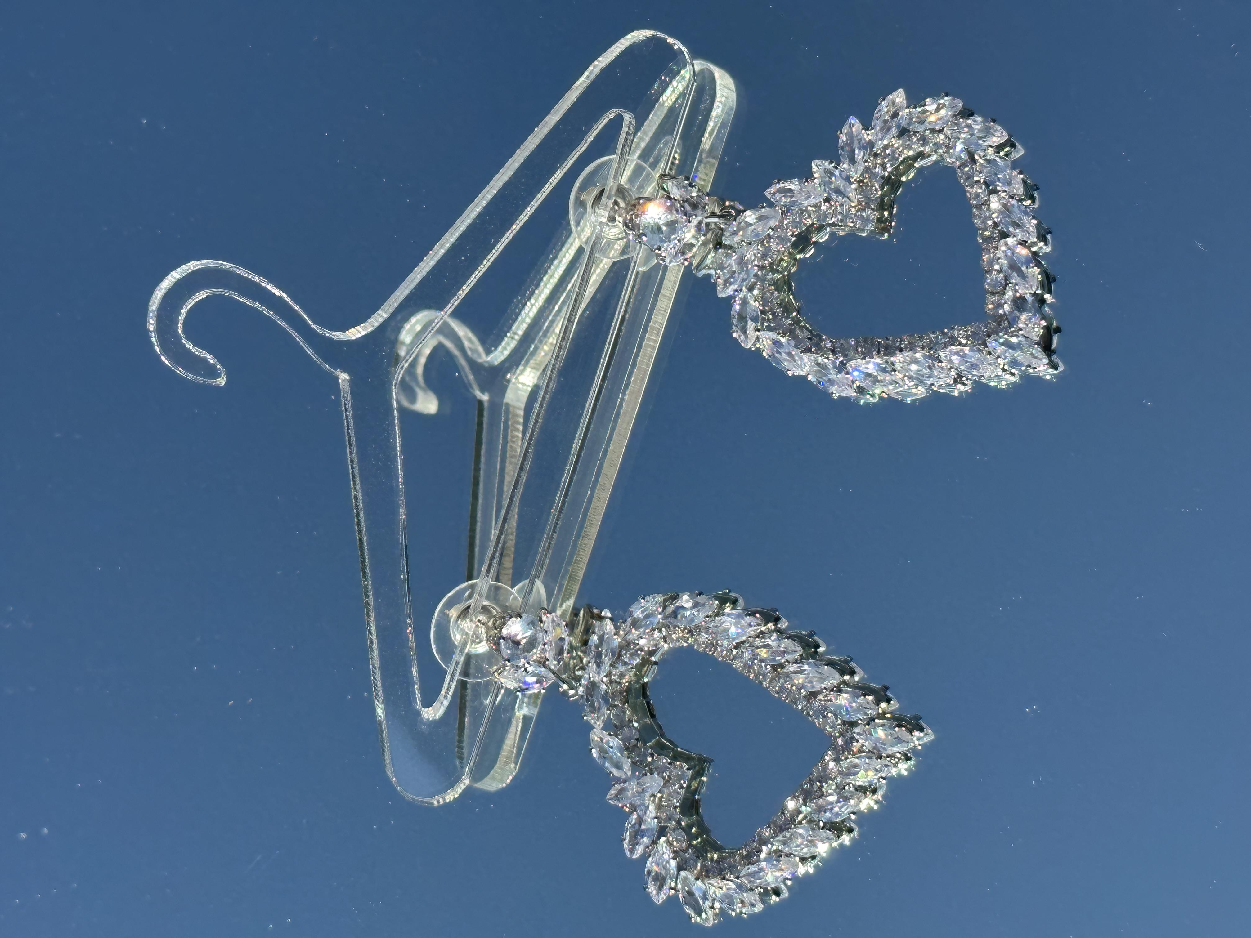 Işıltılı Büyük Kalp Küpe