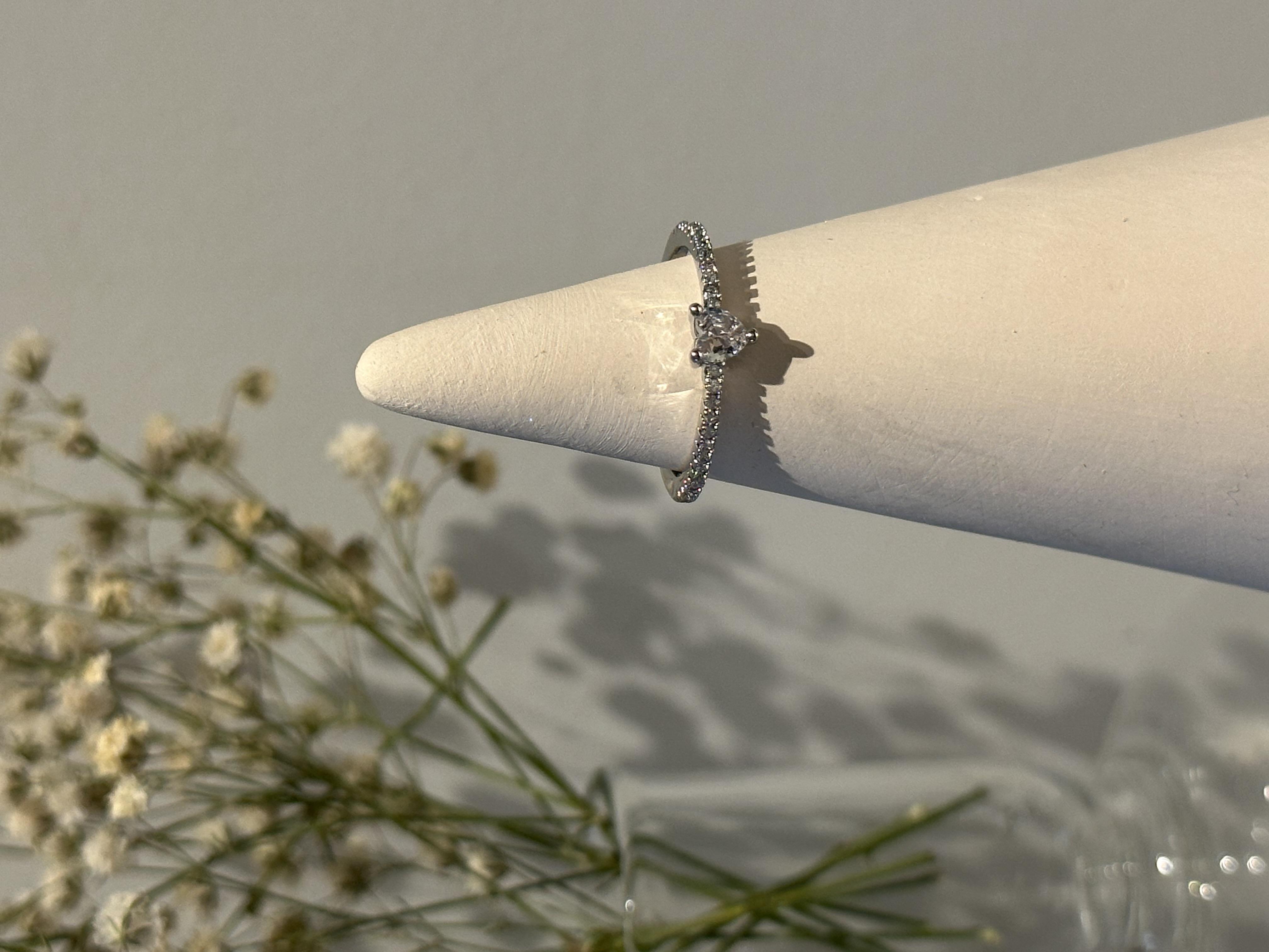 Minimal Kristal Kalp Yüzük