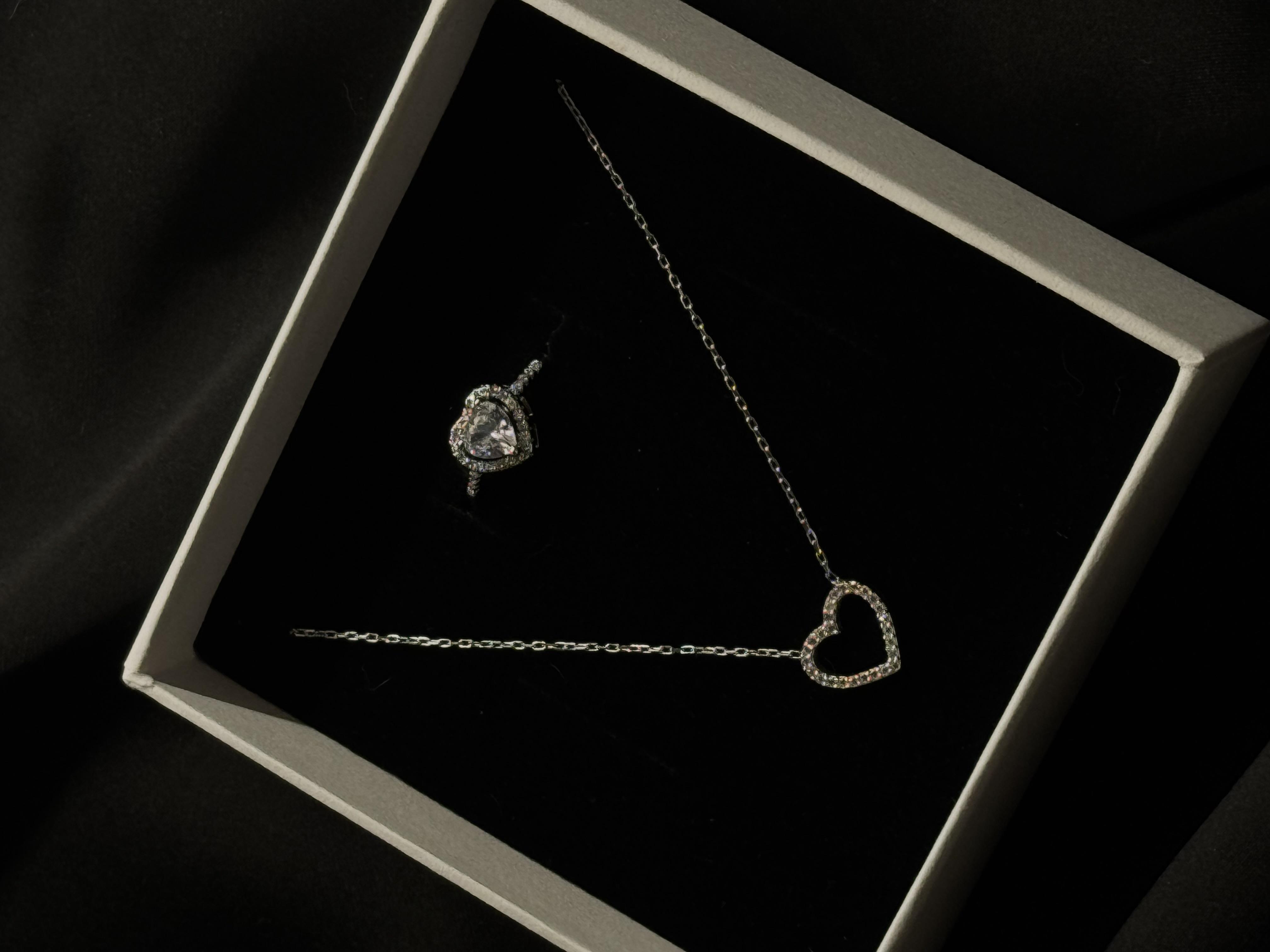 Zirkon Taşlı Kalp Set