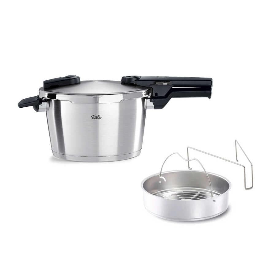 FisslerFissler Vitaquick Premium 4,5 Litre Düdüklü Tencere + Buharda Pişirme Aparatı