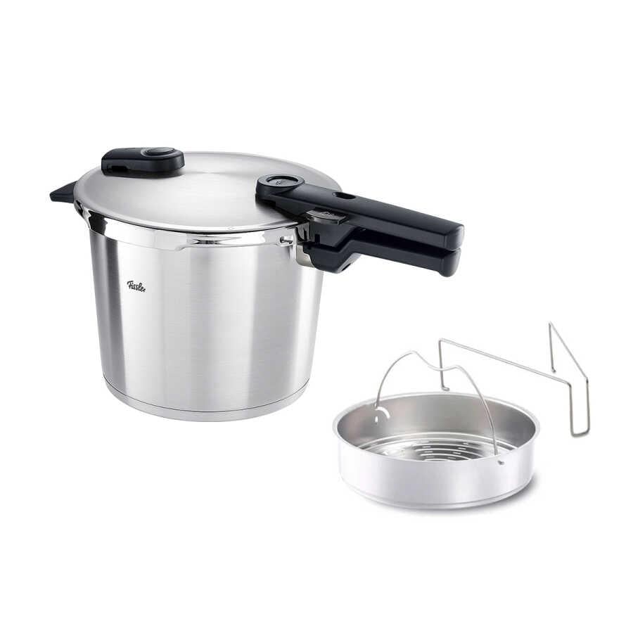 FisslerFissler Vitaquick Premium 6 Litre Düdüklü Tencere + Buharda Pişirme Aparatı