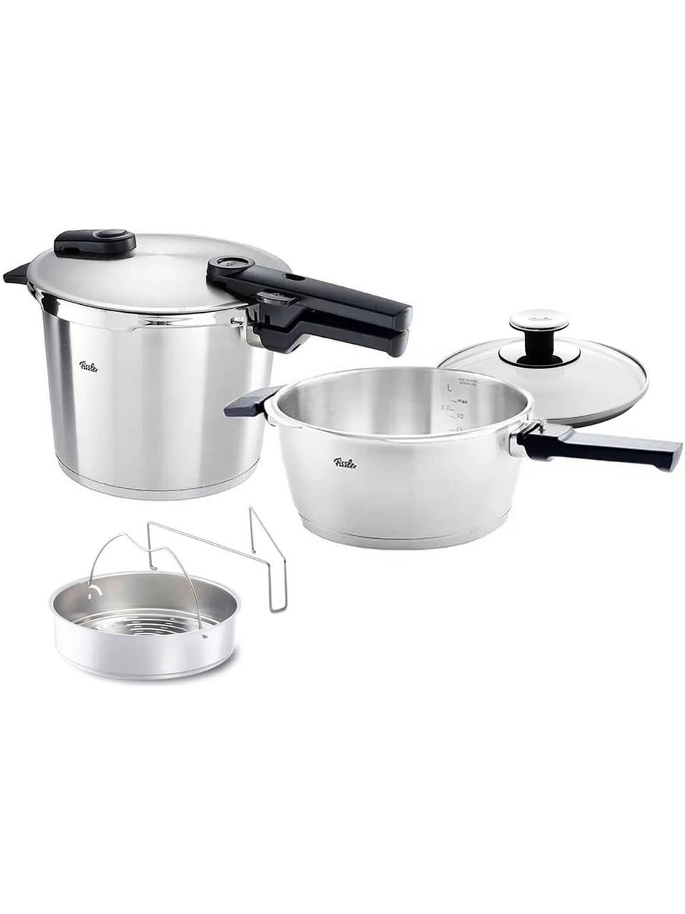 FisslerFissler Vitaquick Premium 8+4 Litre Düdüklü Tencere + Buharda Pişirme Aparatı