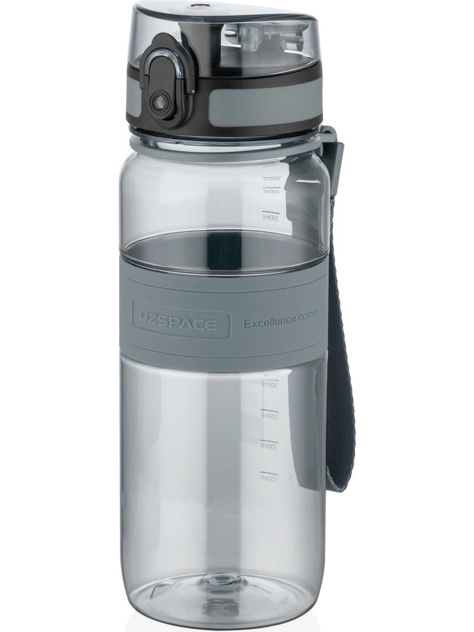 UzspaceUzspace 650 ML Kaydırmaz Gövde Taşıma Askılı Tritan Su Matarası Gri