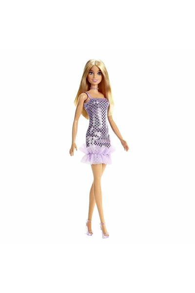 BarbieBarbie Pırıltılı - Mor Pullu Elbise Sarışın