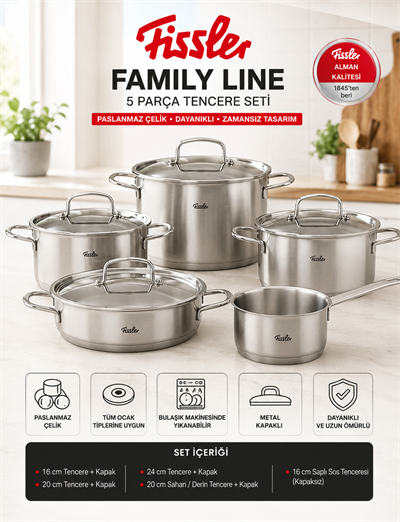 FisslerFissler Family Line 5 Parça Tencere Seti