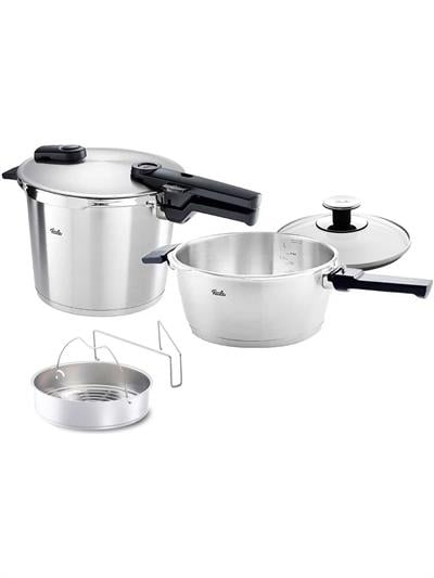 FisslerFissler Vitaquick Premium 8+4 Litre Düdüklü Tencere + Buharda Pişirme Aparatı