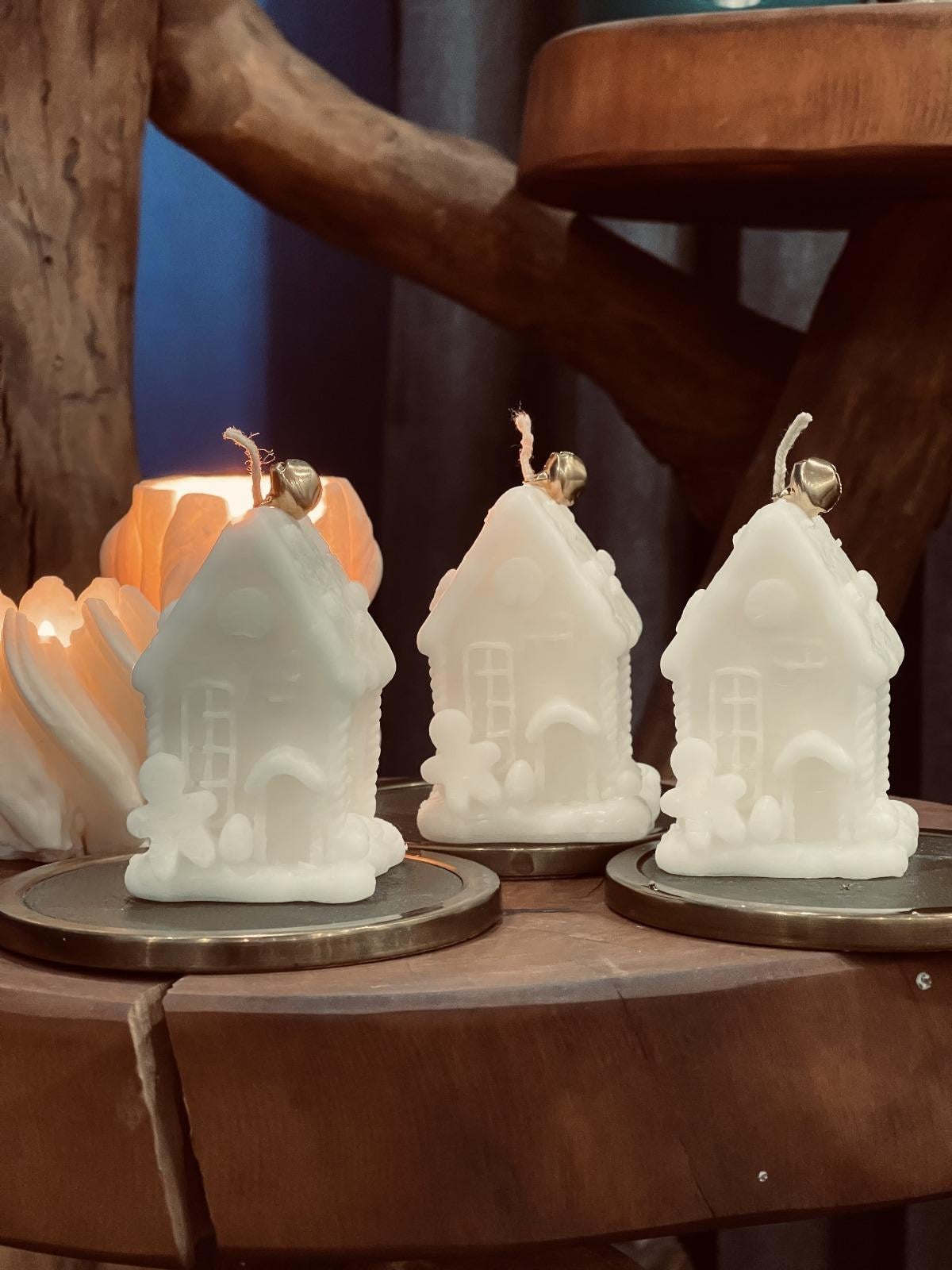 Mumias Candle Mumias Candle Christmas Yılbaşı Temalı 3'Lü Noel Evi No 002 Dekoratif Mum Seti