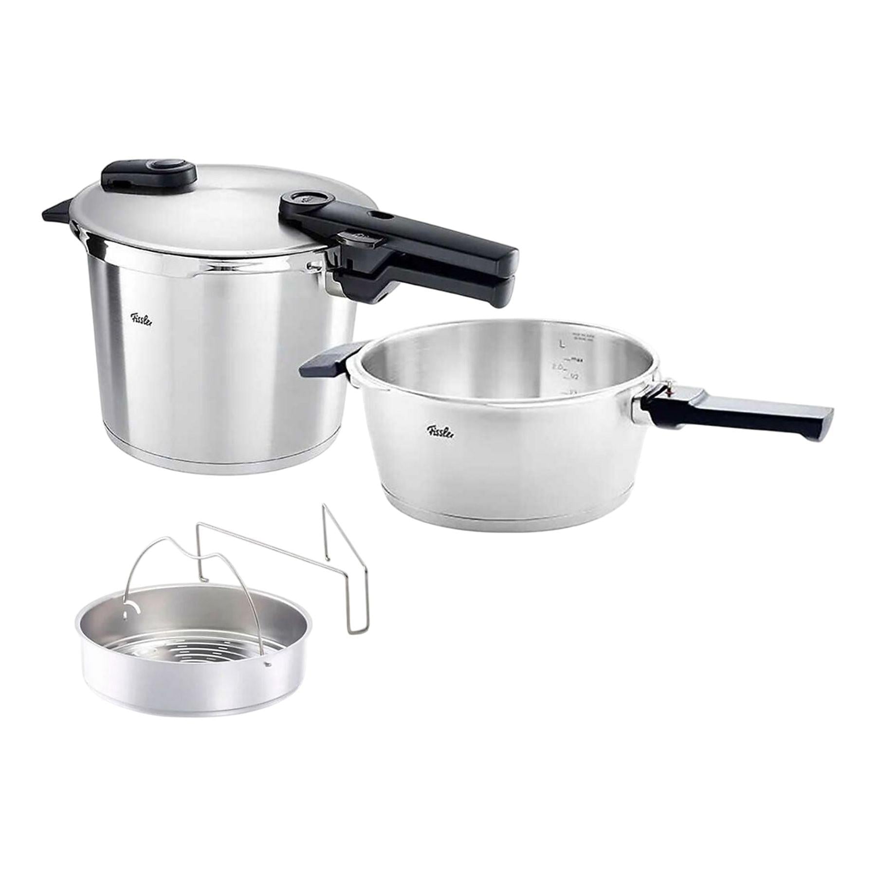 FisslerFissler Vitaquick Premium Mat 8+4 Litre Düdüklü Tencere + Buharda Pişirme Aparatı