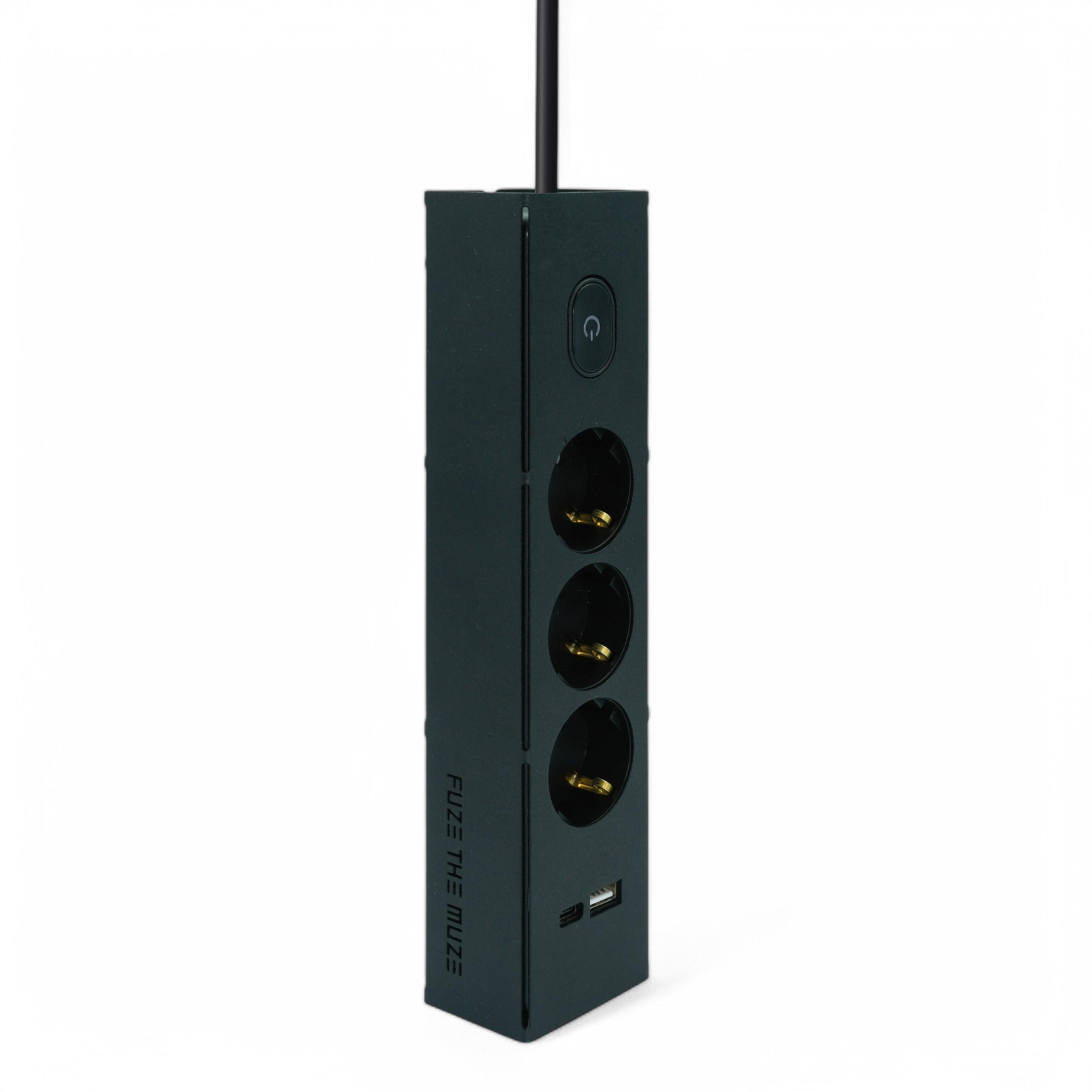 FUZE THE MUZEFUZE THE MUZE - Metal Gövdeli USB Şarjlı Grup Priz
