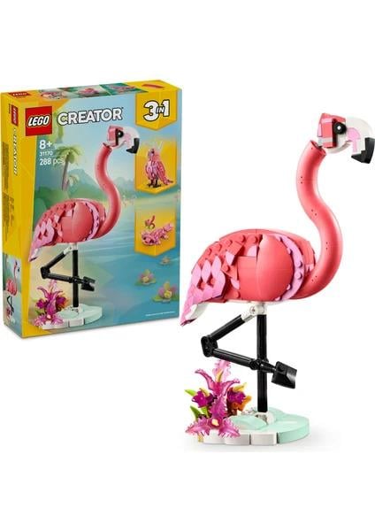 LEGO®LEGO ® Creator 3'ü 1 Arada Vahşi Hayvanlar: Pembe Flamingo 31170 - 8 Yaş & Üzeri Çocuklar için Oyuncak Yapım Seti (288 Parça)