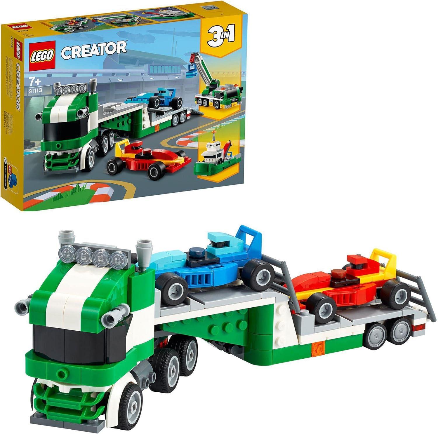 LEGO® Creator 3'ü 1 Arada Yarış Arabası Taşıyıcı 31113 - Çocuklar İçin Yaratıcı Oyuncak Yapım Seti (328 Parça)
