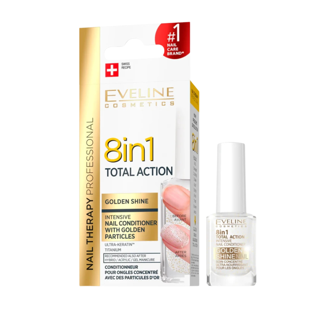 Eveline Cosmetics 8 in 1 Total Golden Shine Intensive Nail Conditioner 12 ml