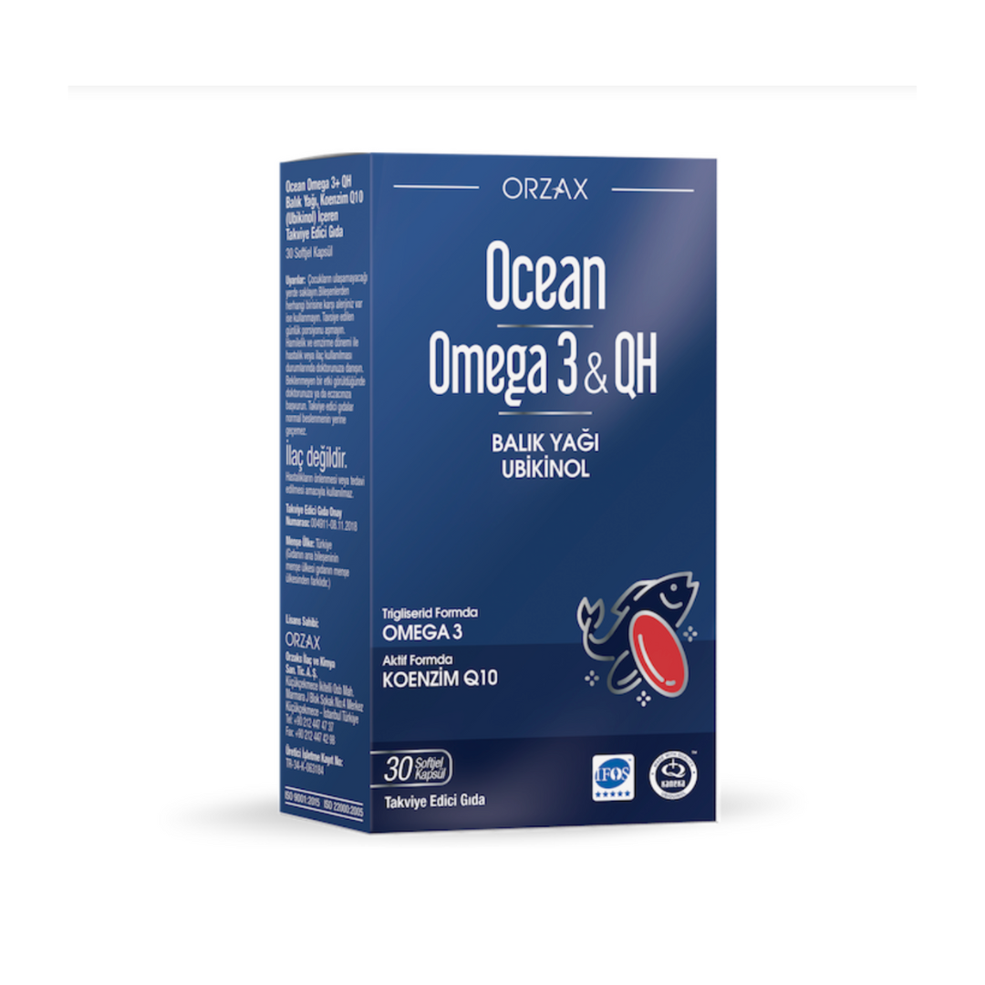 Ocean Omega 3 & QH Takviye Edici Gıda 30 Kapsül