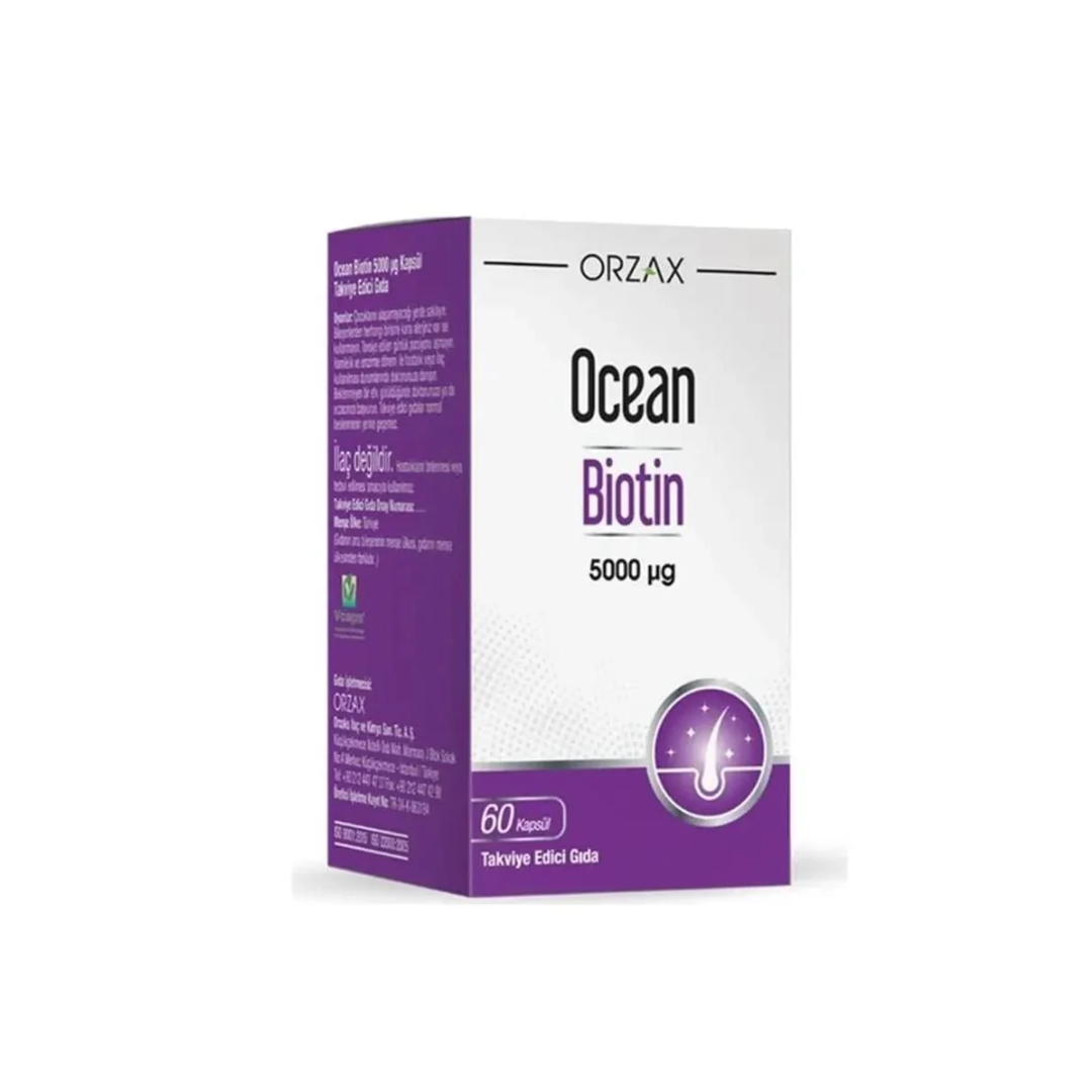 Orzax Ocean Biotin 5000 mcg 60 Kapsül
