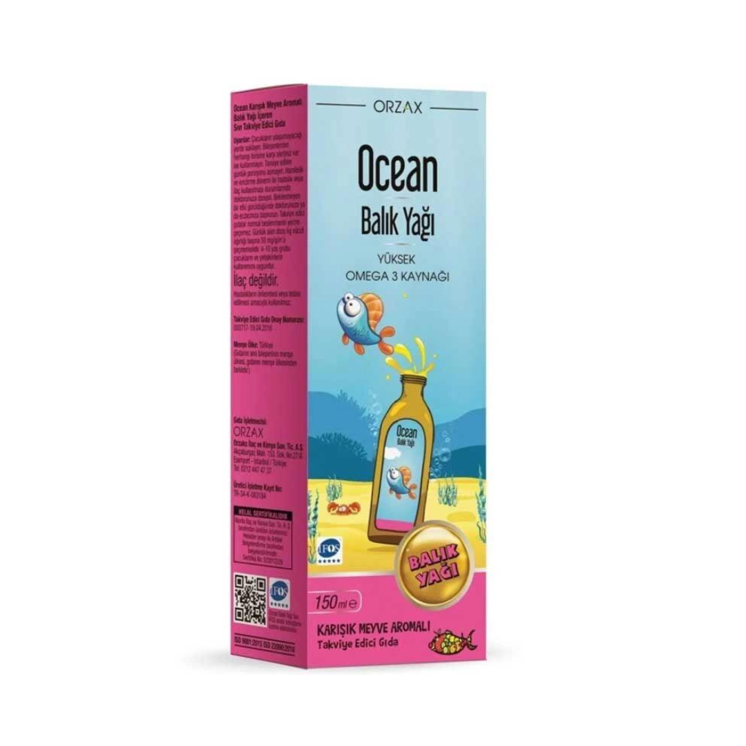 Ocean Omega3 Şurup Karışık Meyve Aromalı 150 ml 