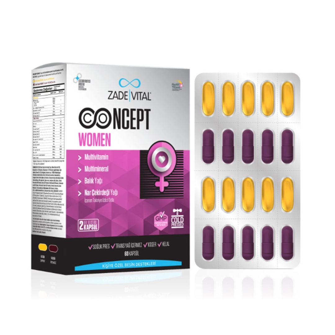Zade Vital Concept Women Takviye Edici Gıda 60 Kapsül