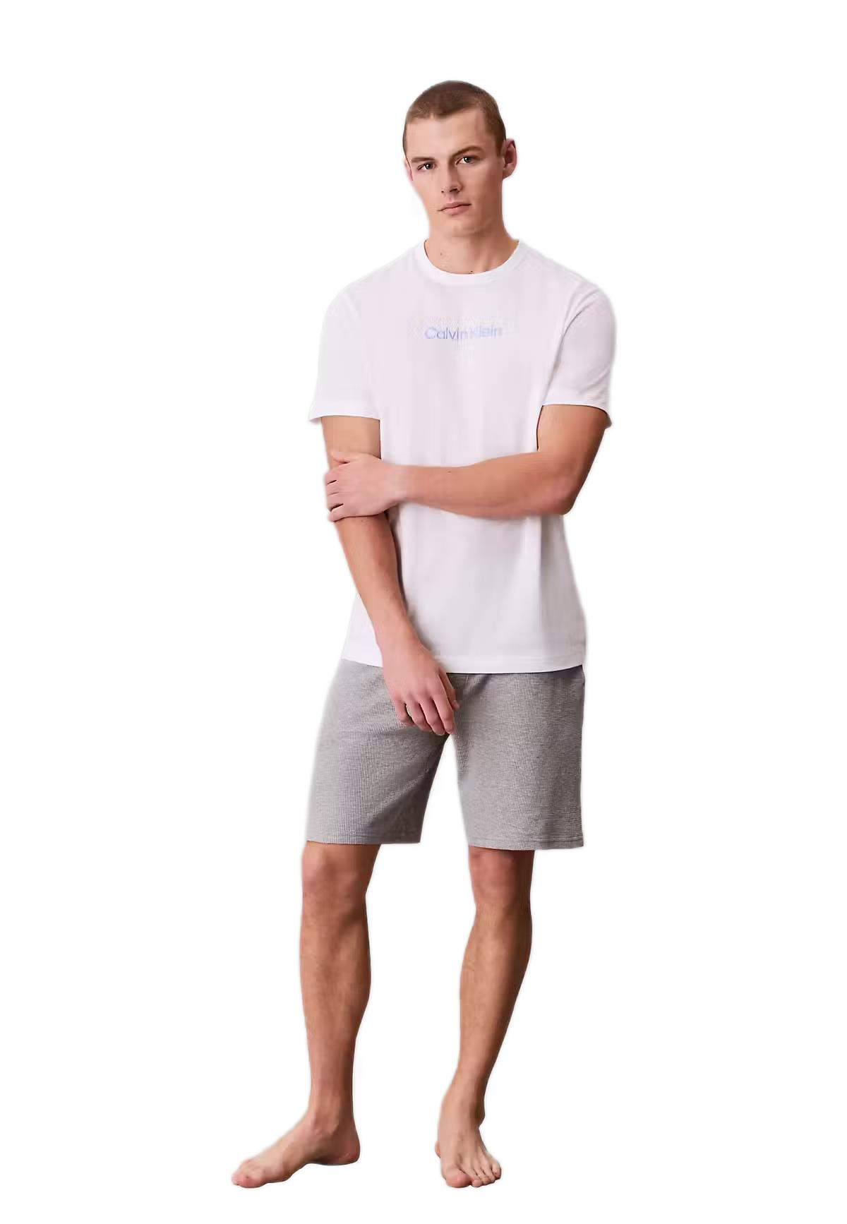 Calvin Klein Erkek Beyaz Yuvarlak Yaka T-Shirt 000NM2748E