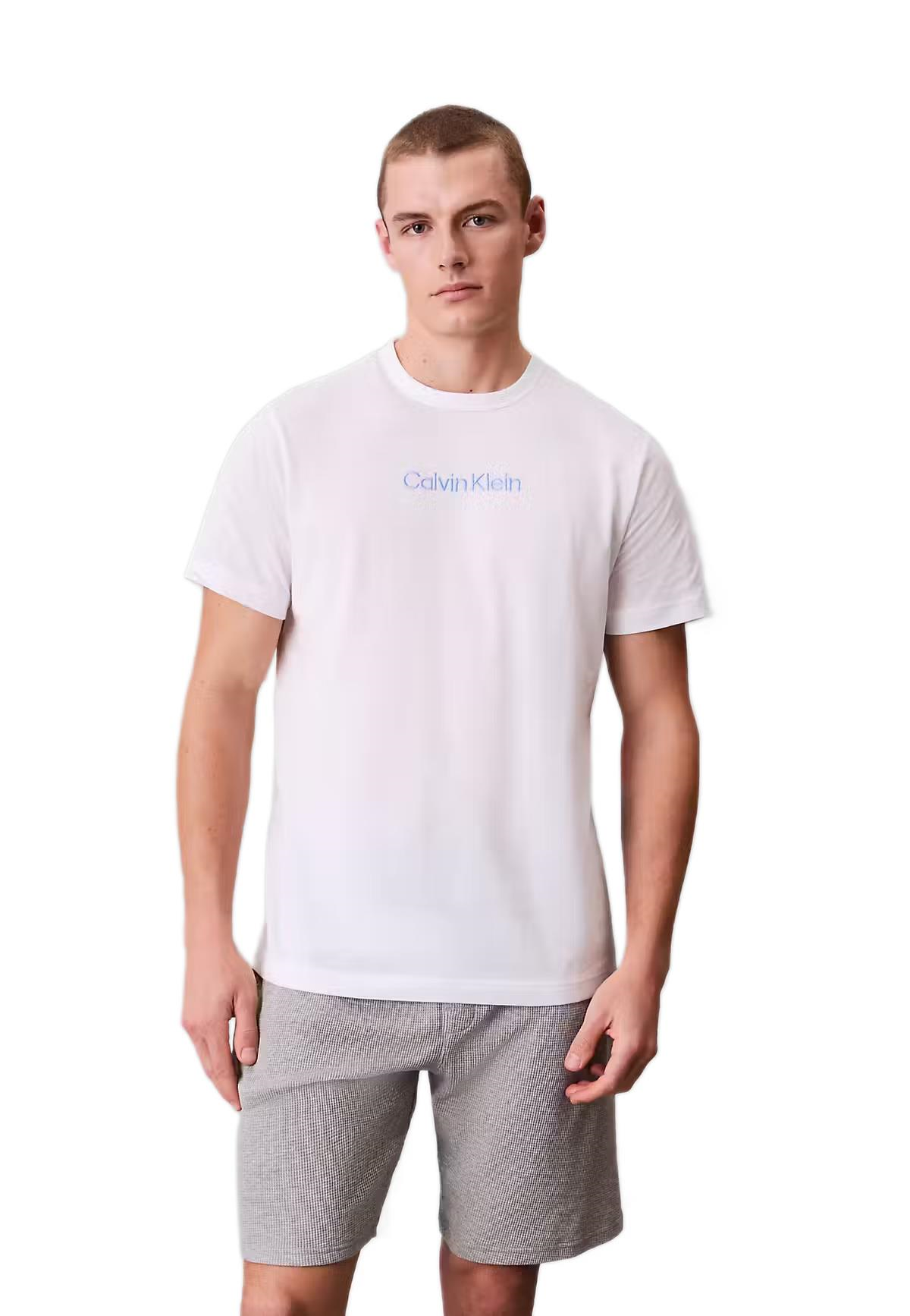 Calvin Klein Erkek Beyaz Yuvarlak Yaka T-Shirt 000NM2748E