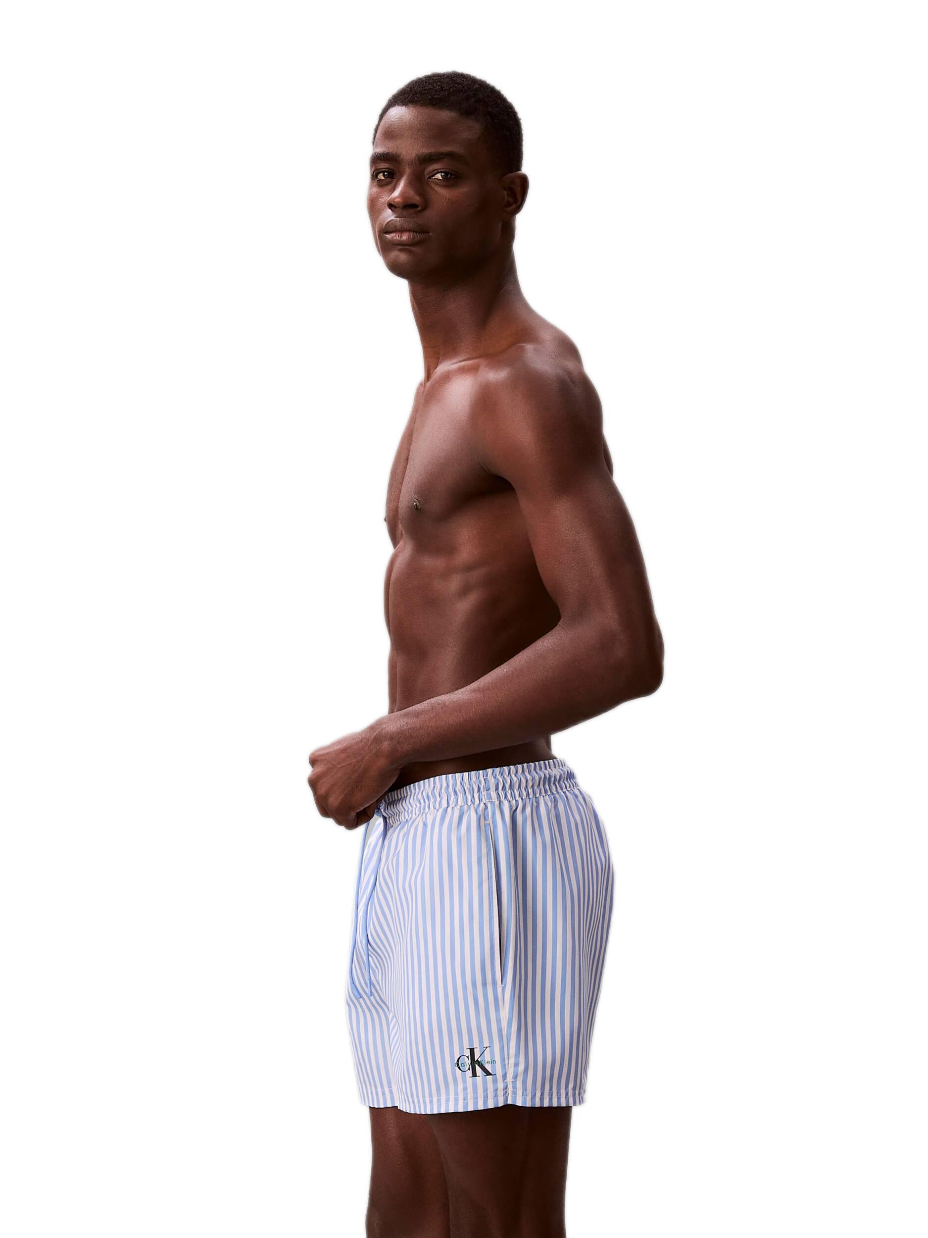 Calvin Klein Erkek Mavi Kısa Bağcıklı Deniz Şortu LV00N61046 