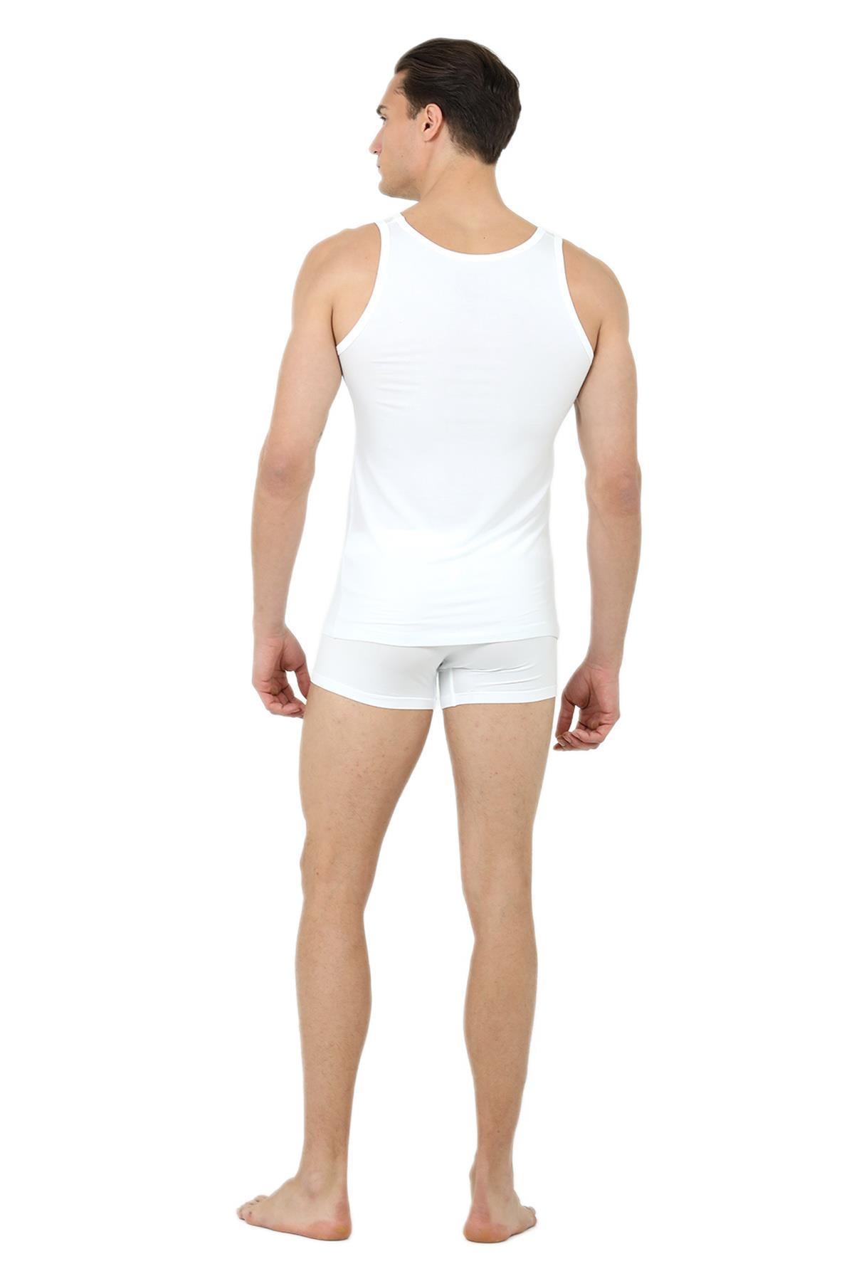 Ds Damat Erkek Beyaz Modal Atlet Boxer Set 220301