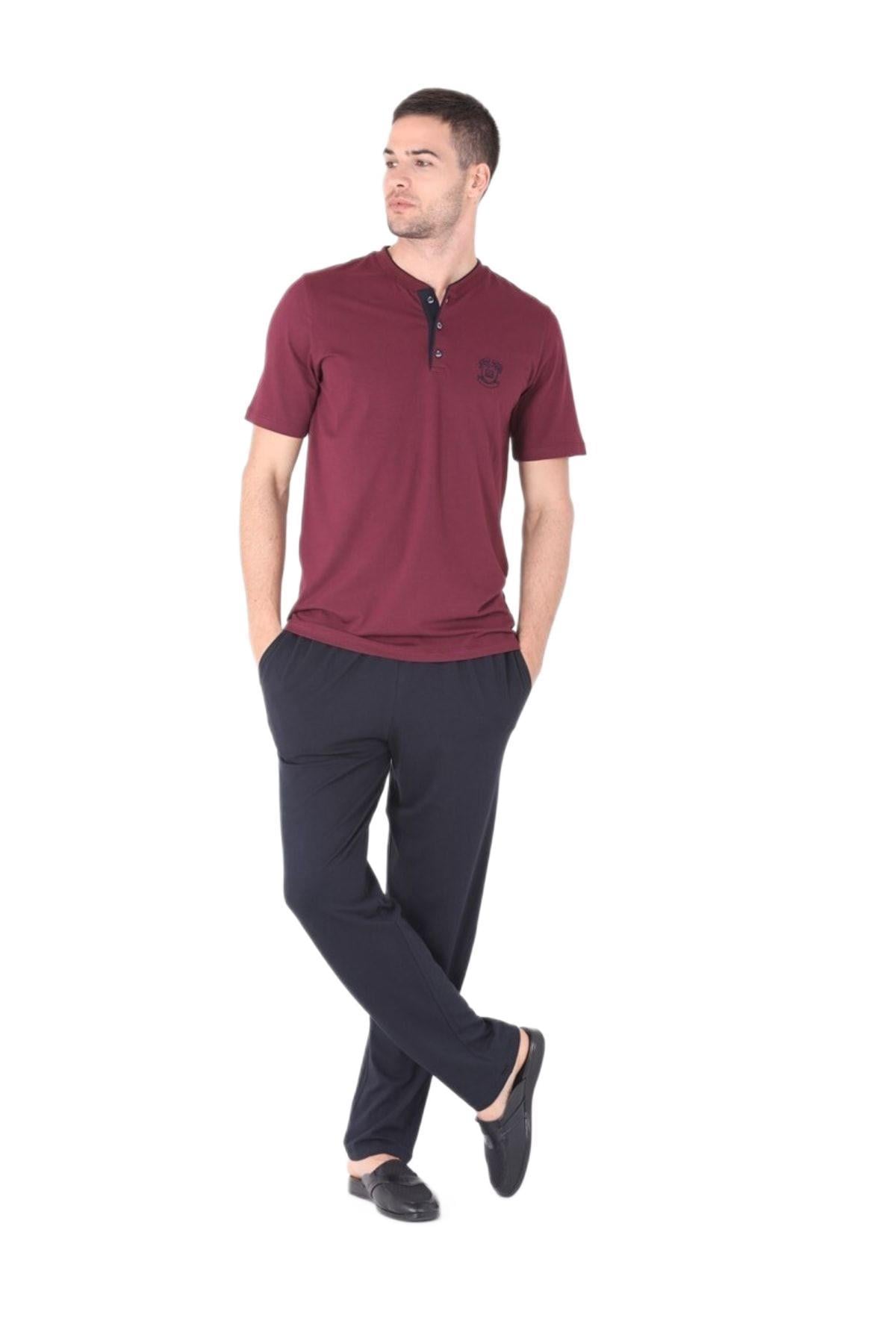 Ds Damat Erkek Bordo 4Lü Pijama Takımı 224016 