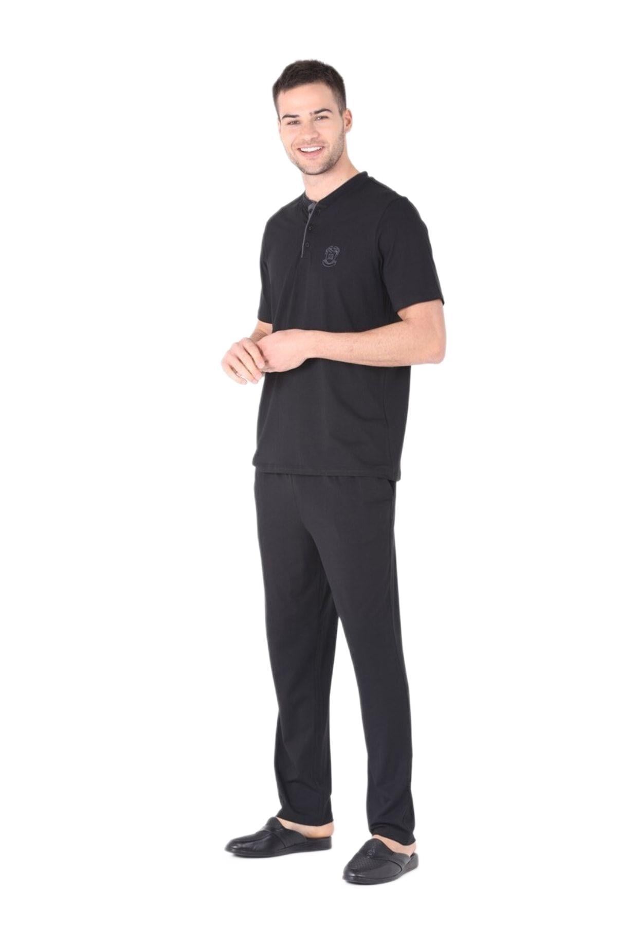 Ds Damat Erkek Siyah 4Lü Pijama Takımı 224016