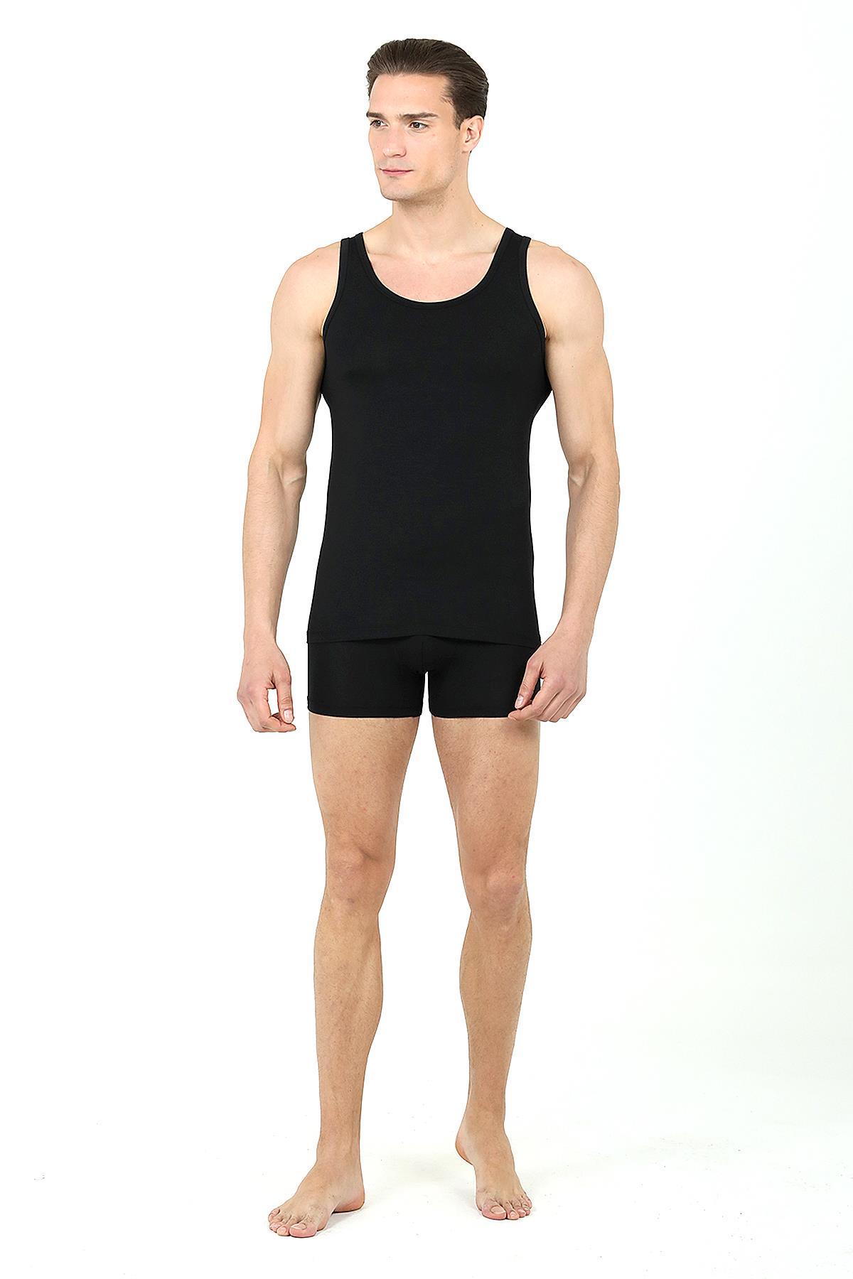 Ds Damat Erkek Siyah Modal Atlet Boxer Set 220301