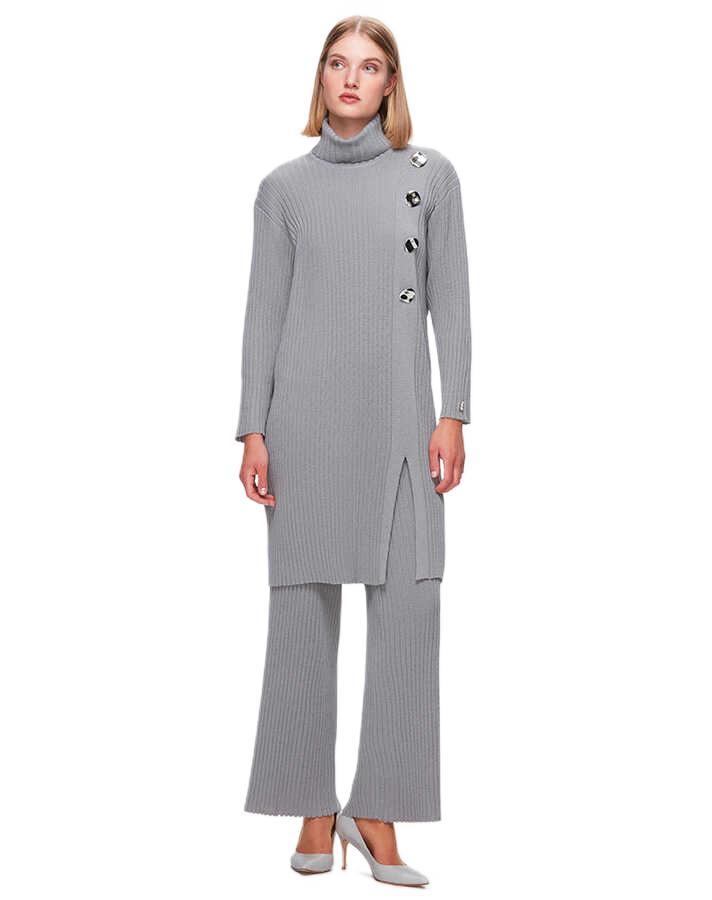 Miss Dalida Kalın Fitilli Bol Paça Triko Pantolon T25K-7008