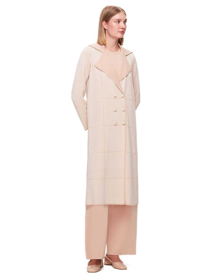 Miss Dalida Somon Zigzag Desenli Uzun Hırka T25K-9001