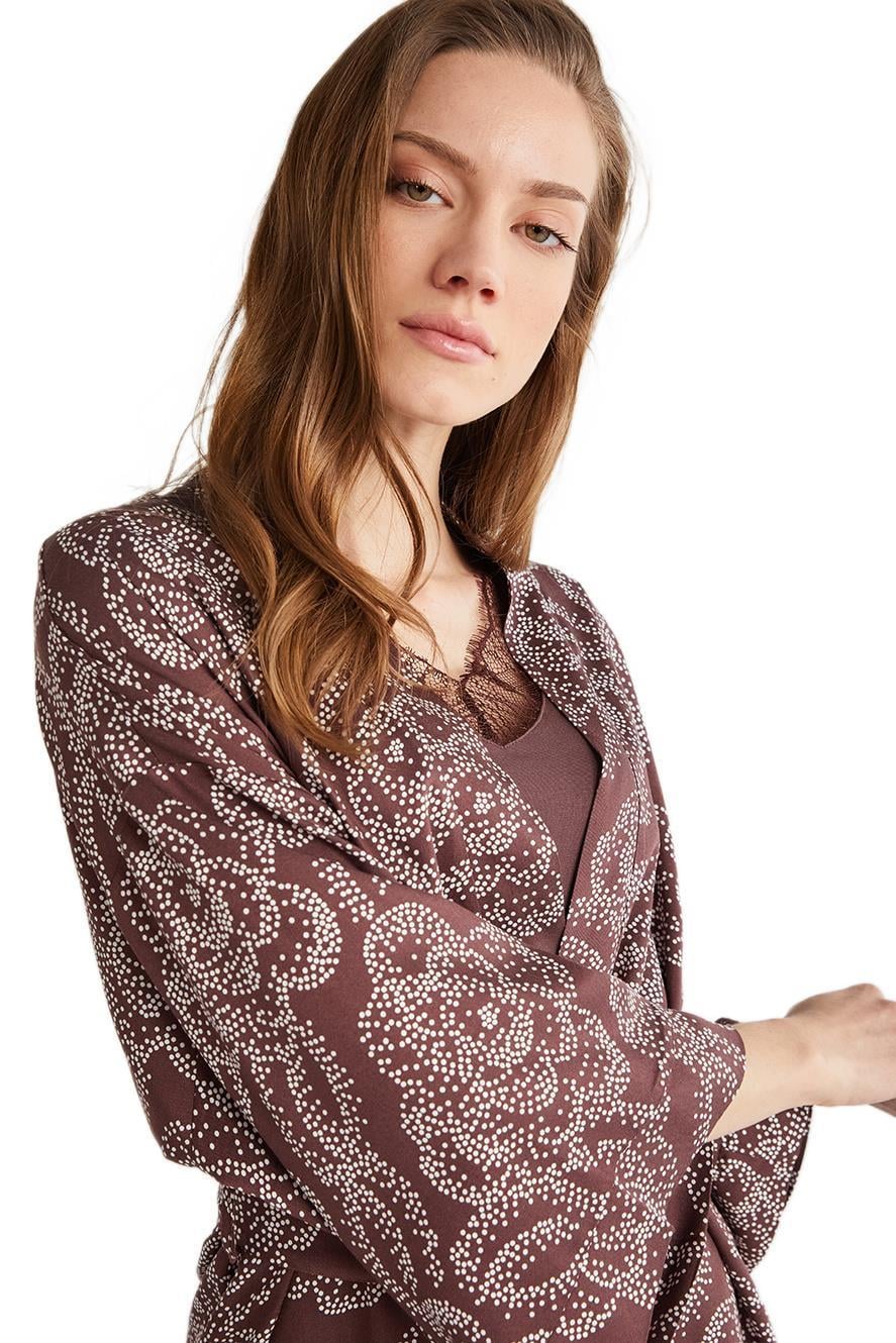 Penye Mood Kadın Mürdüm Pijama Takım 9731 
