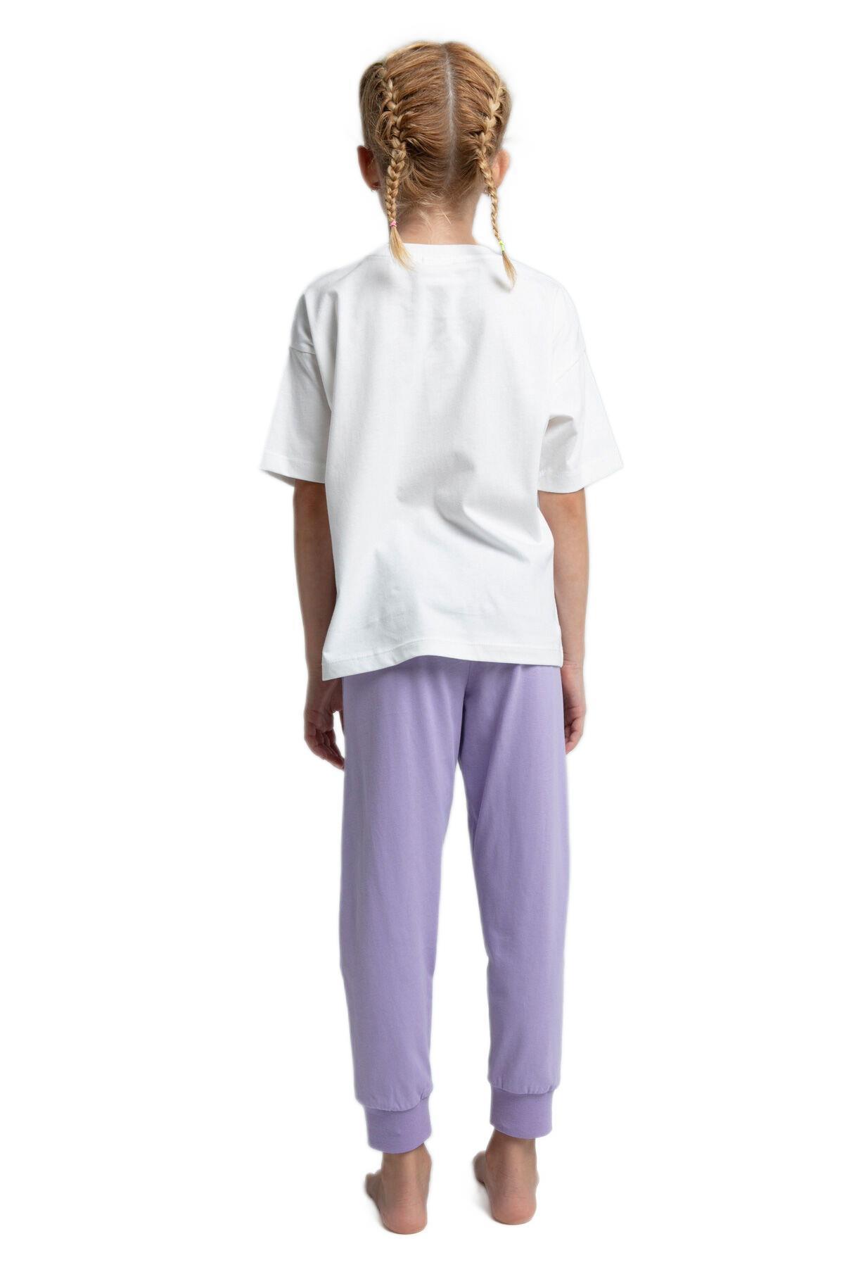 Rolypoly Kız Çocuk Beyaz Pijama Takım 3614-G