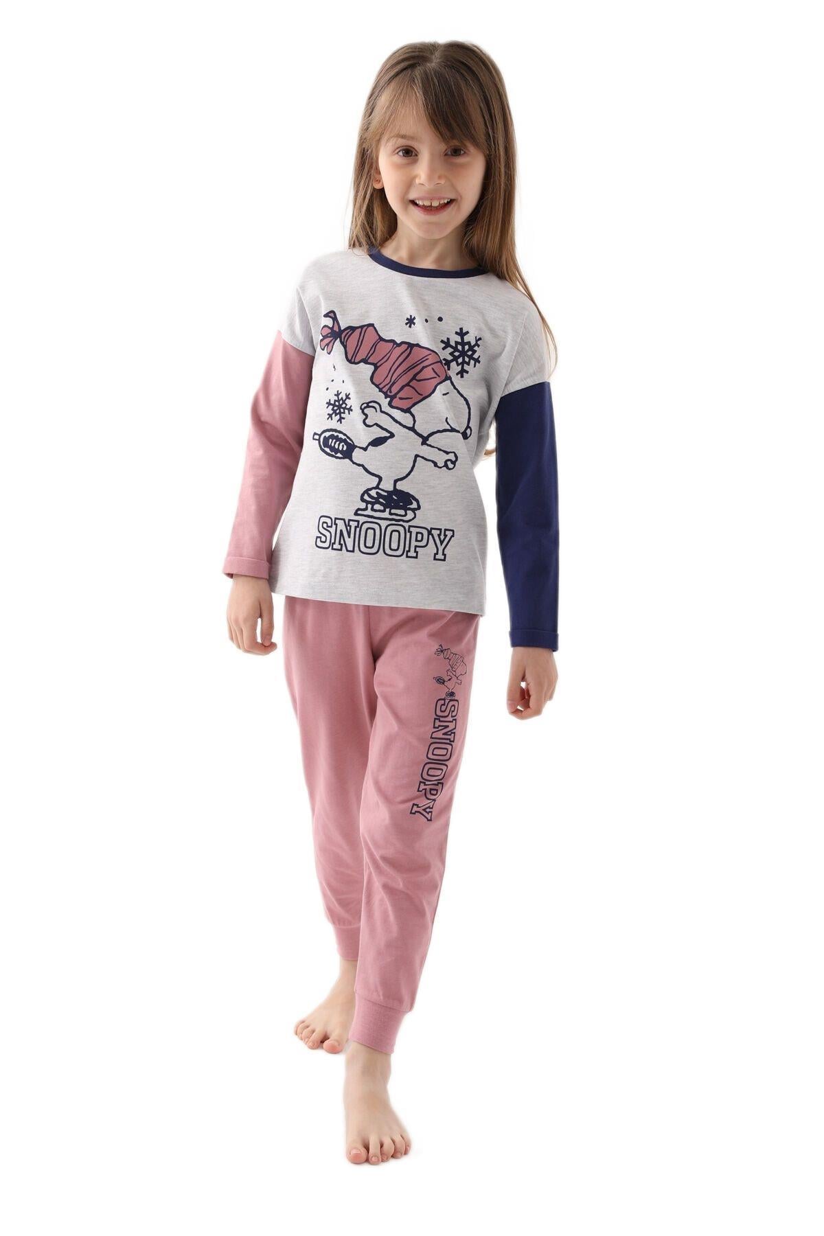 Snoopy Kız Çocuk Karmelanj Pijama Takımı 1615 