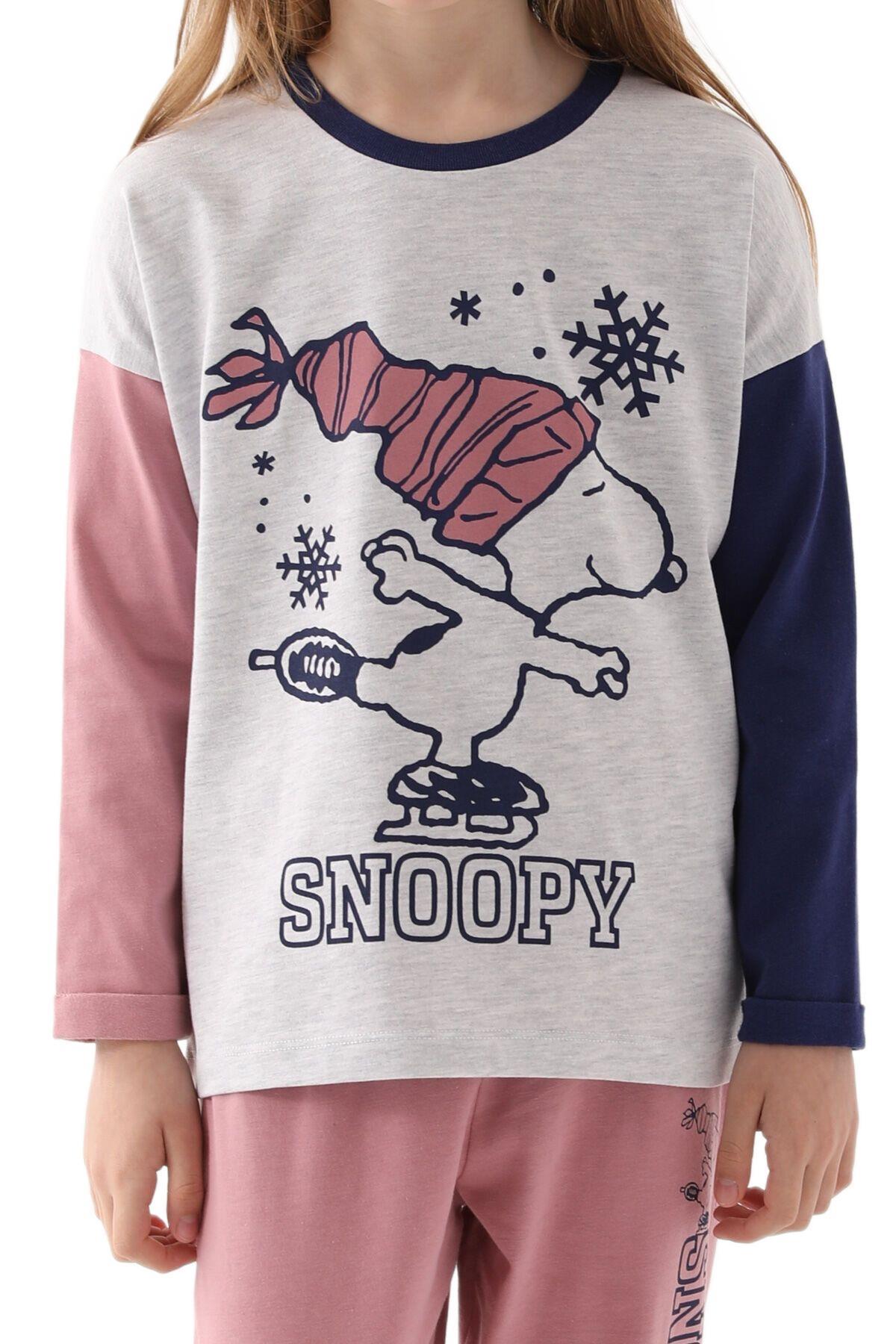 Snoopy Kız Çocuk Karmelanj Pijama Takımı 1615 