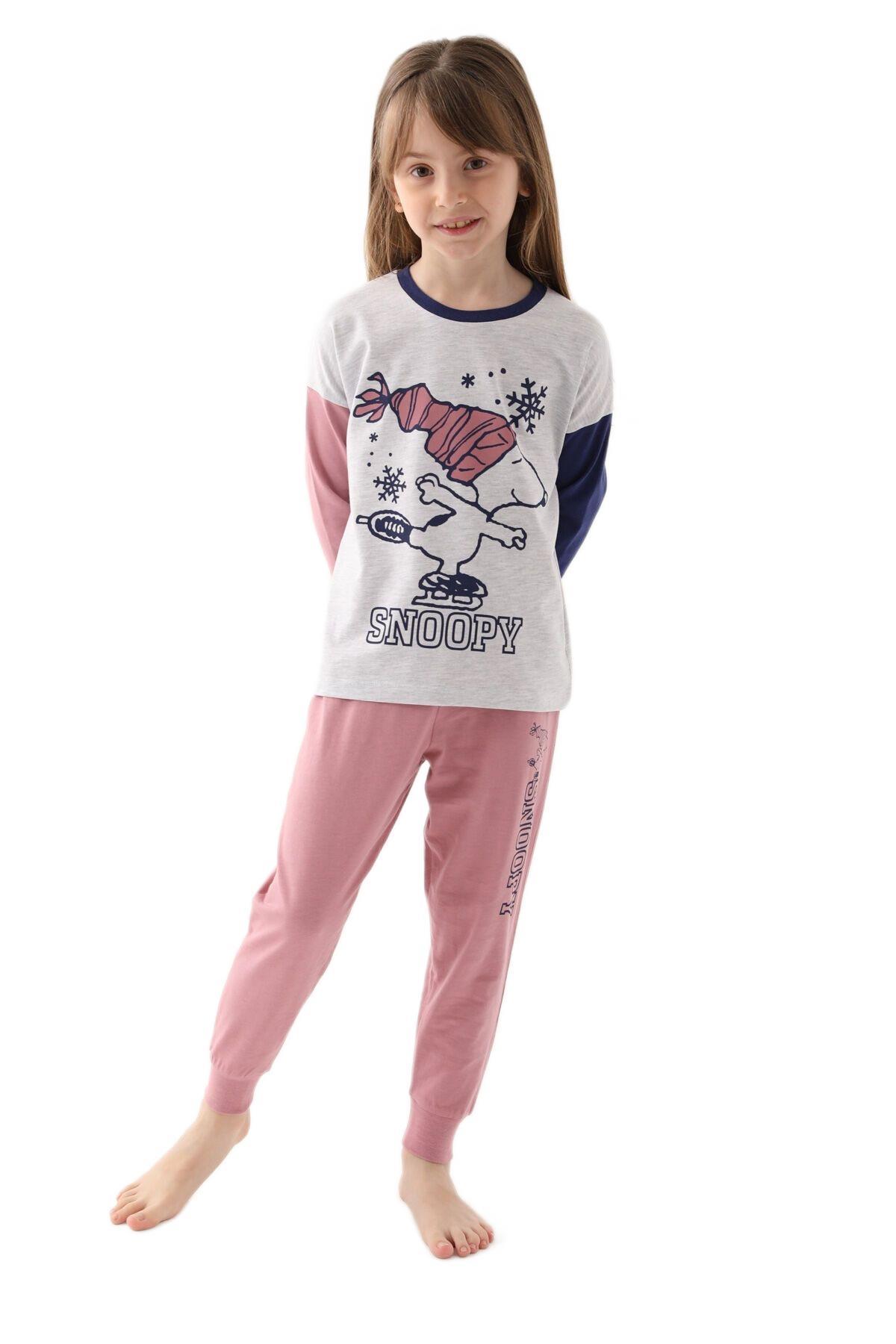 Snoopy Kız Çocuk Karmelanj Pijama Takımı 1615 